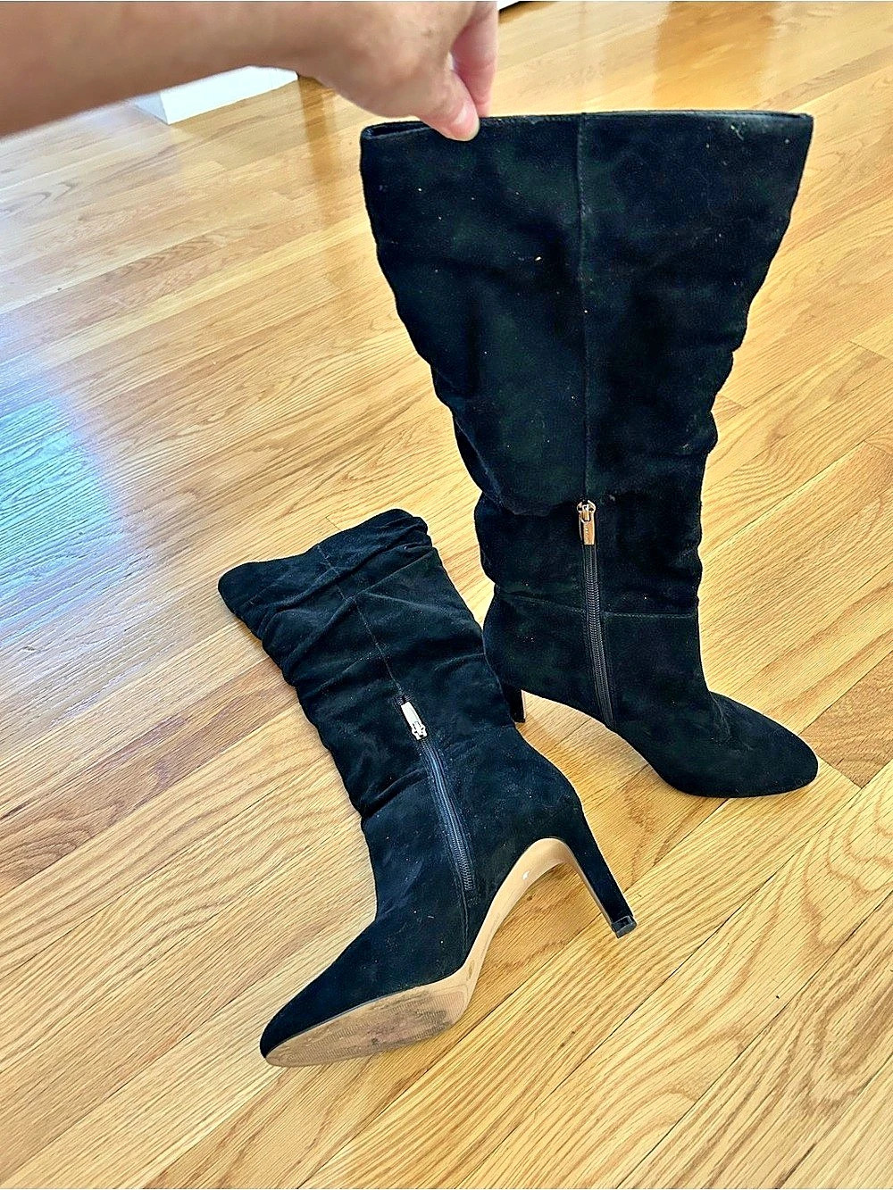 Vince Camuto Suede Black Heeled Boots